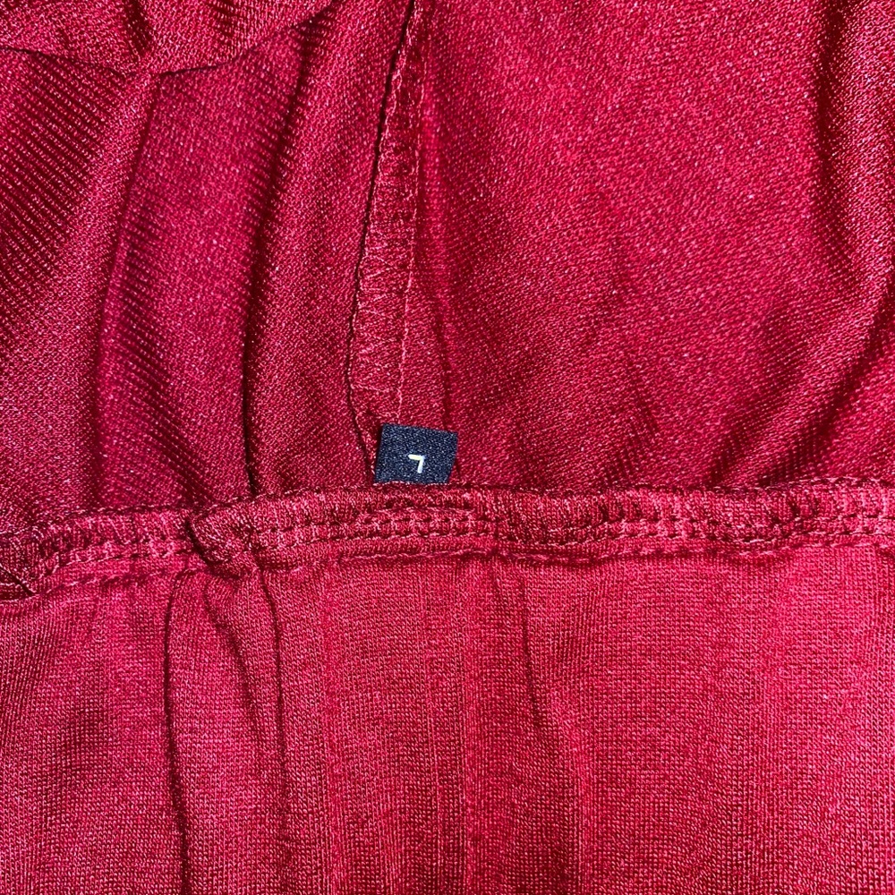 Red Distressed Hoodie with Drawstring - Picture 9 of 9